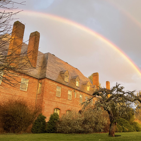 A double rainbow over Corbett House.