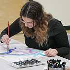 The new Art Therapy studio space at the Community Counseling Center combines natural light, picturesque window views of the forest, and a sp