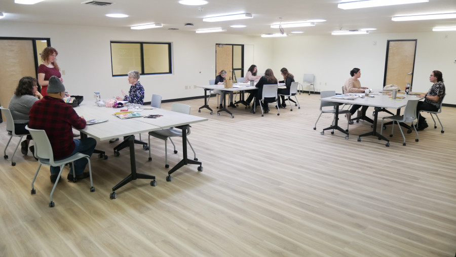 The new Art Therapy studio space at the Community Counseling Center combines natural light, picturesque window views of the forest, and a sp