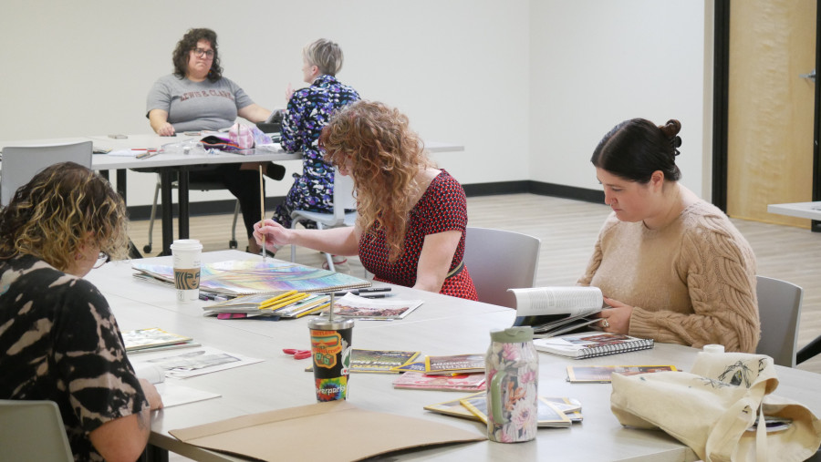 The new Art Therapy studio space at the Community Counseling Center combines natural light, picturesque window views of the forest, and a sp