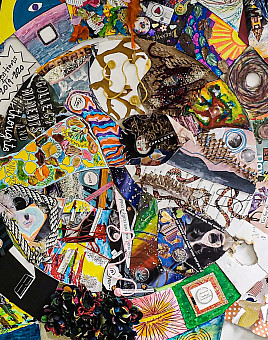 A collage assembled by art therapy students.