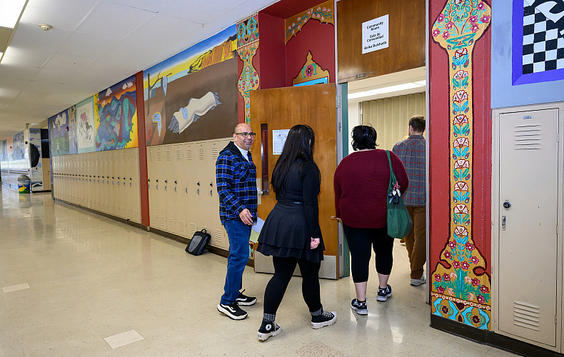 Graduate students in the secondary teaching program visit a local middle school to learn classroom management techniques first-hand.